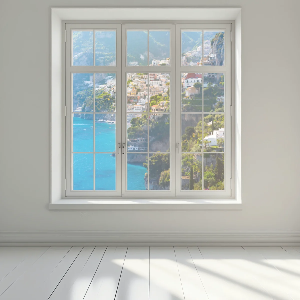 Fensteraufkleber Positano küstenpanorama an der klippe Fensteraufkleber Positano küstenpanorama an der klippe