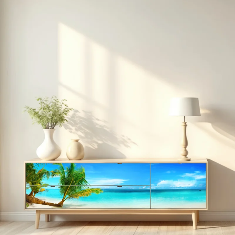 Repositionierbarer Aufkleber Malediven türkisstrand panorama