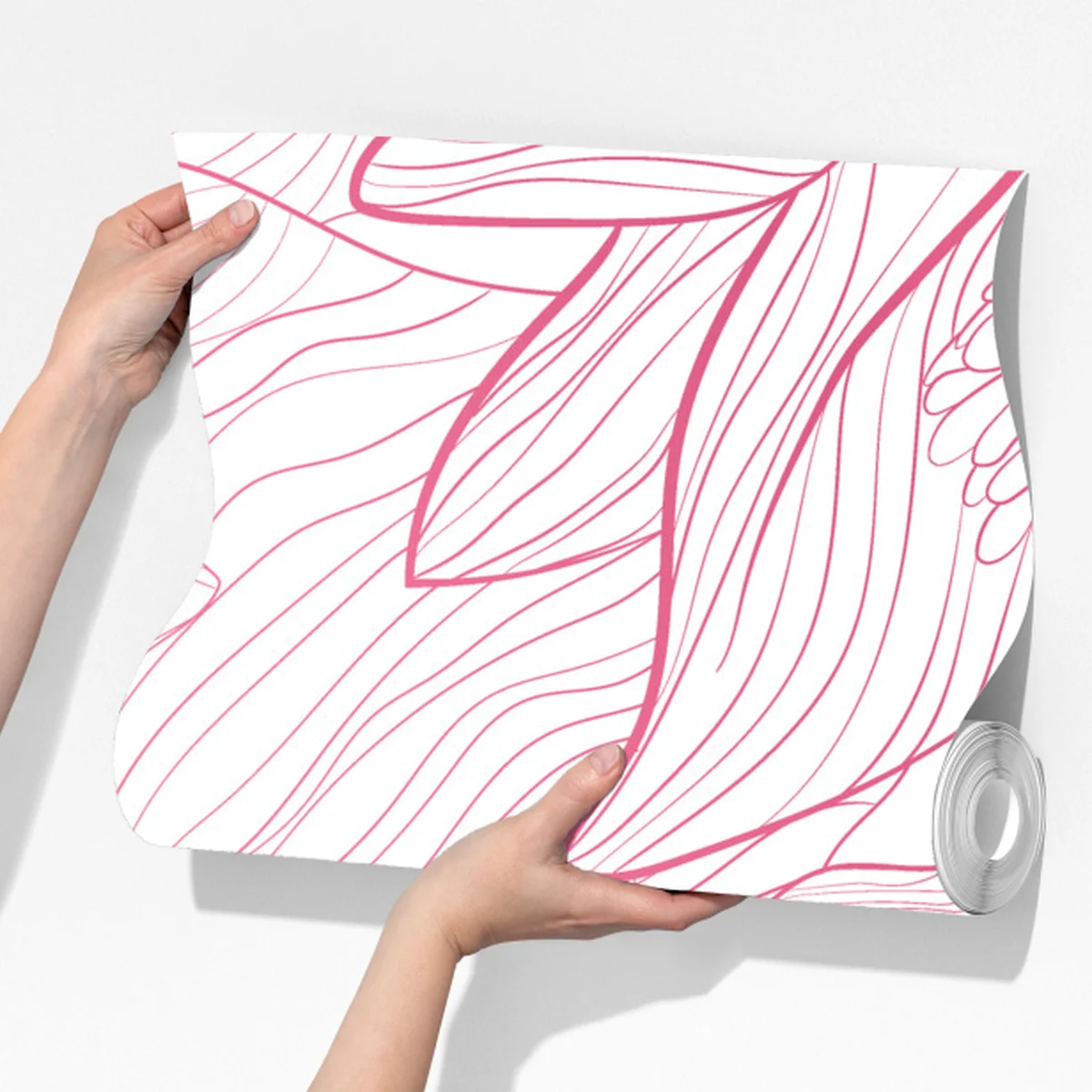 Fototapete zartes rosa blumenlinienmuster Fototapete zartes rosa blumenlinienmuster