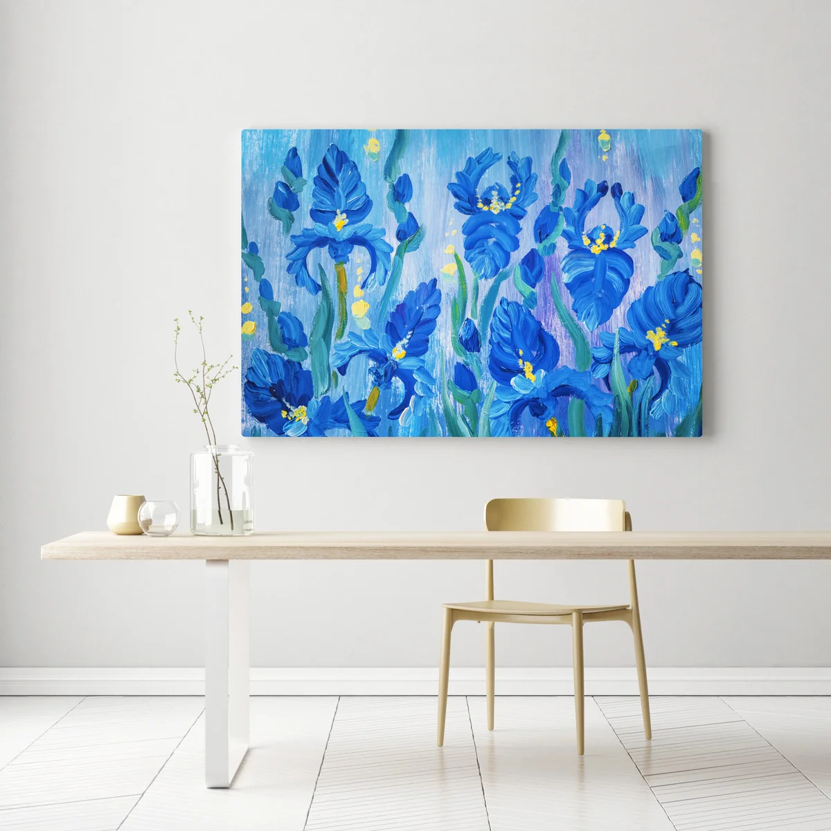 Leinwandbild lebendiger blauer iris-bund Leinwandbild lebendiger blauer iris-bund