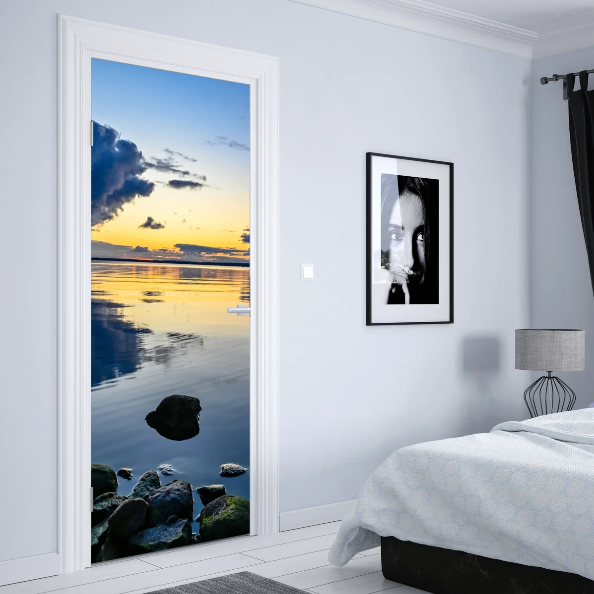 Türaufkleber ruhige küstenlandschaft bei sonnenuntergang Türaufkleber ruhige küstenlandschaft bei sonnenuntergang