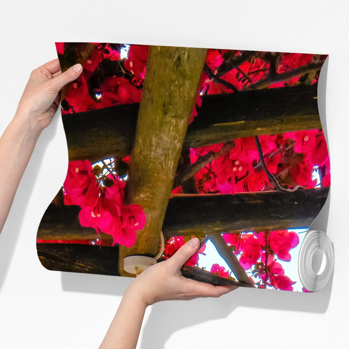 Fototapete sonnige gasse in Griechenland mit bougainvillea Fototapete sonnige gasse in Griechenland mit bougainvillea