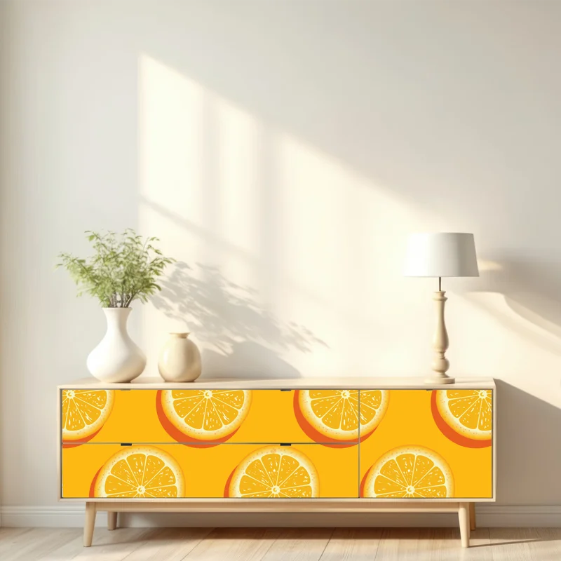 Repositionierbarer Aufkleber lebhaftes muster mit orangenscheiben