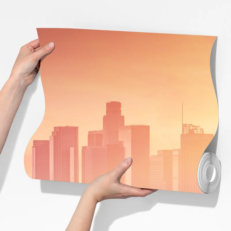 Fototapete Los Angeles goldener sonnenuntergang über der skyline Fototapete Los Angeles goldener sonnenuntergang über der skyline