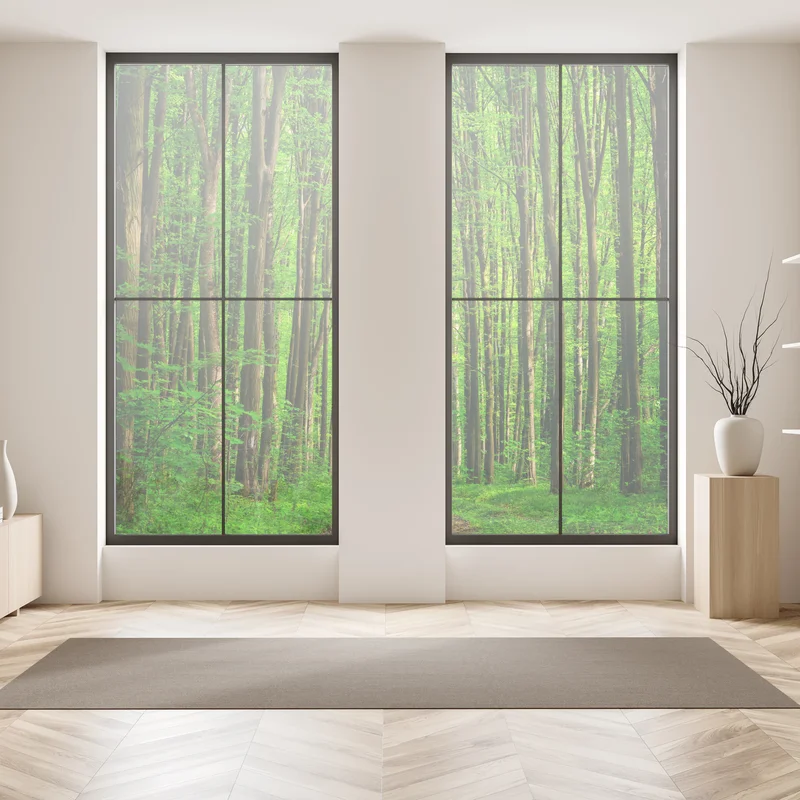 Fensteraufkleber üppiger grüner waldweg