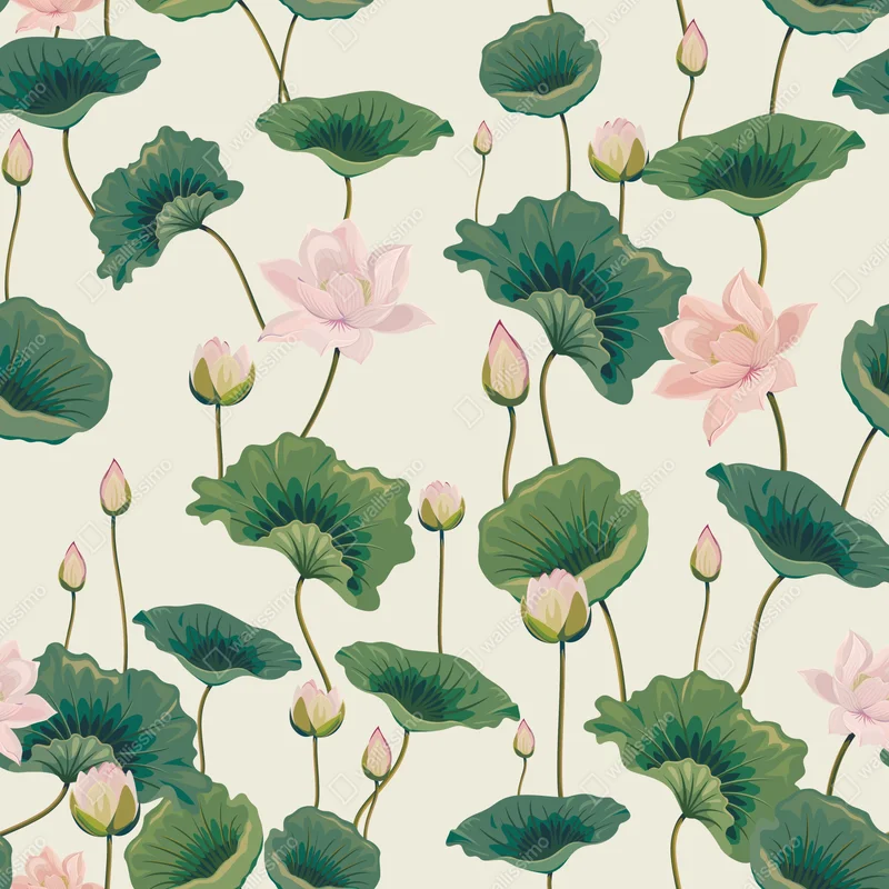 Leinwandbild ruhiges botanisches lotosmuster Leinwandbild ruhiges botanisches lotosmuster