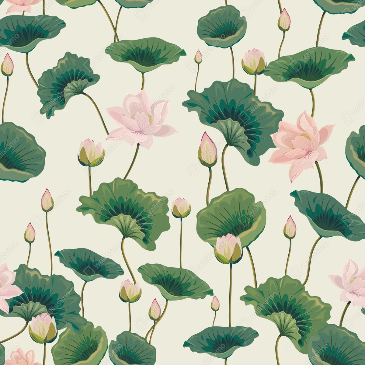 Leinwandbild ruhiges botanisches lotosmuster Leinwandbild ruhiges botanisches lotosmuster