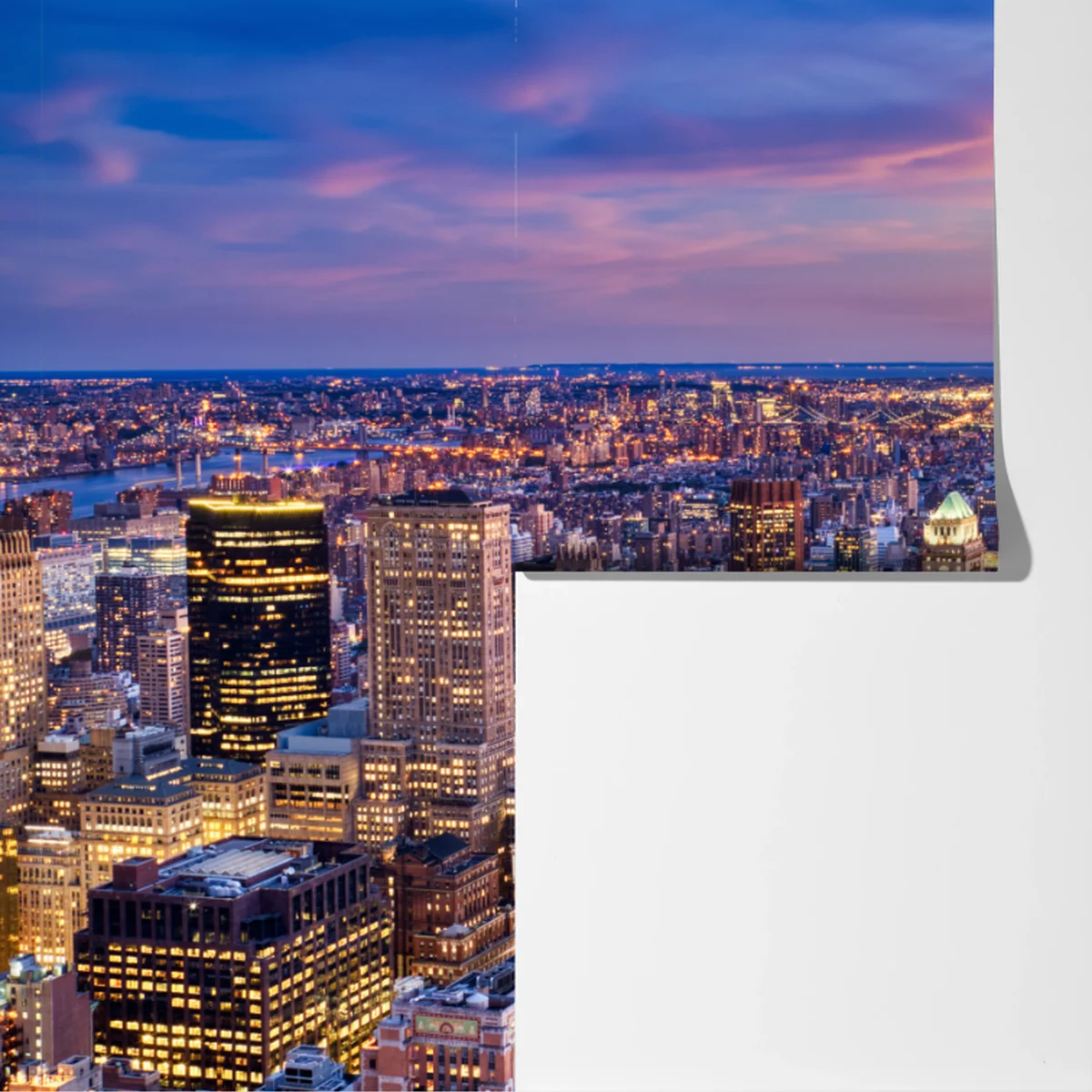 Fototapete New York skyline bei dämmerung Fototapete New York skyline bei dämmerung