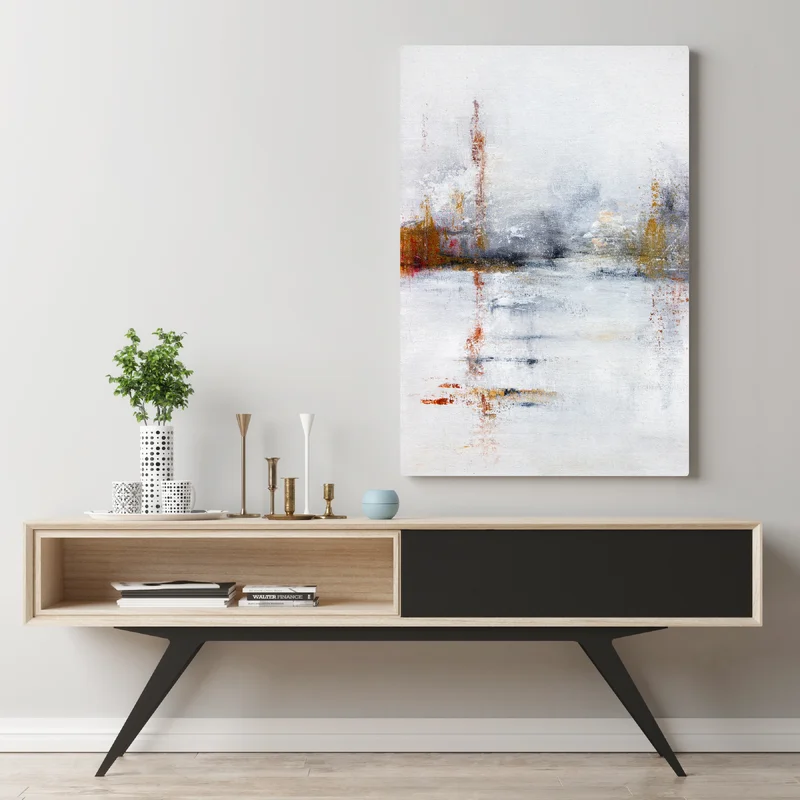 Leinwandbild ruhige abstrakte landschaft in sanften neutralen tönen Leinwandbild ruhige abstrakte landschaft in sanften neutralen tönen