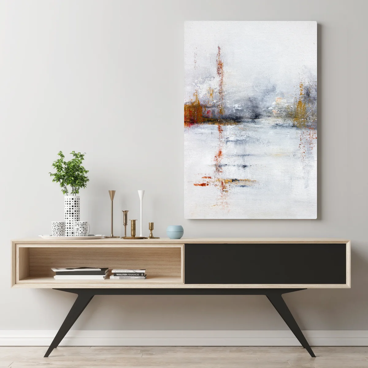 Leinwandbild ruhige abstrakte landschaft in sanften neutralen tönen Leinwandbild ruhige abstrakte landschaft in sanften neutralen tönen