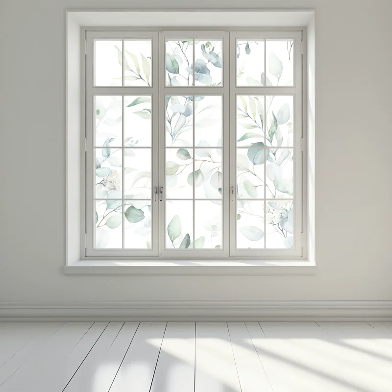 Fensteraufkleber aquarell eukalyptus blättermuster Fensteraufkleber aquarell eukalyptus blättermuster