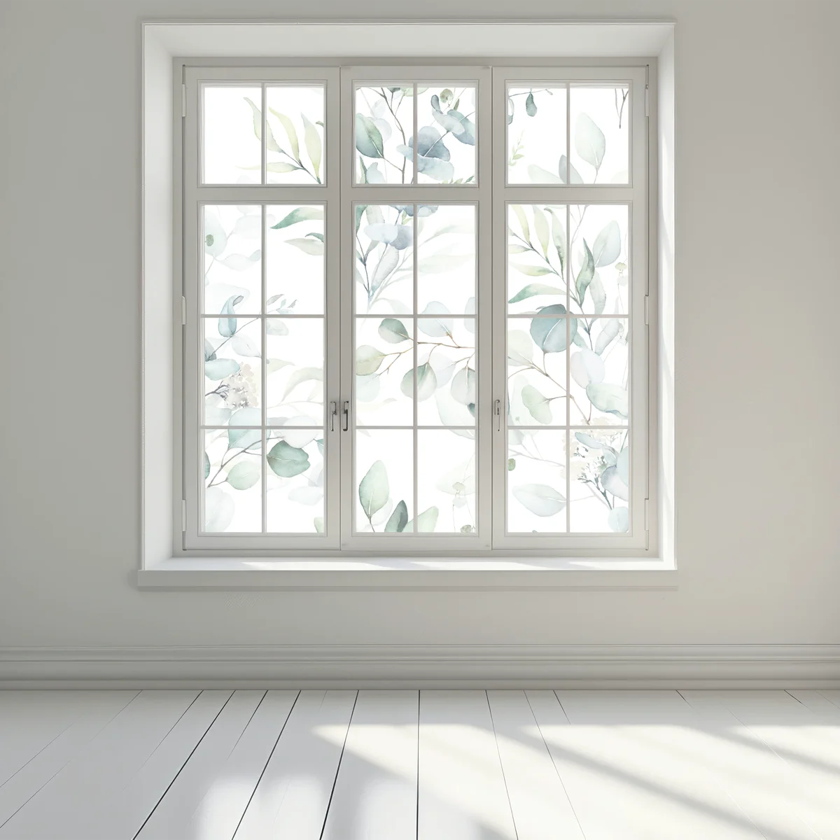 Fensteraufkleber aquarell eukalyptus blättermuster Fensteraufkleber aquarell eukalyptus blättermuster