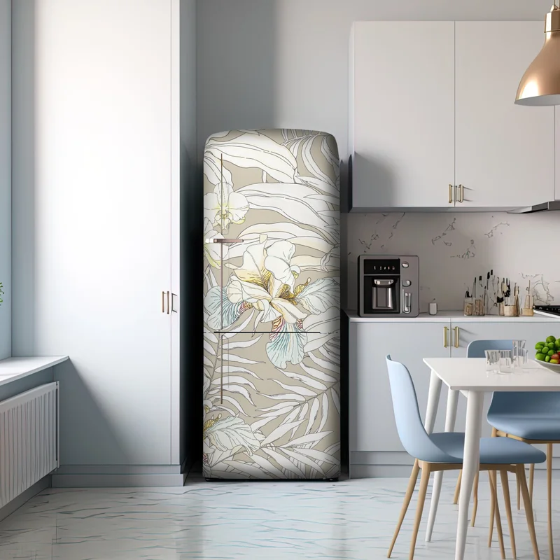 Kühlschrankaufkleber tropisches kakadu-blumenmuster