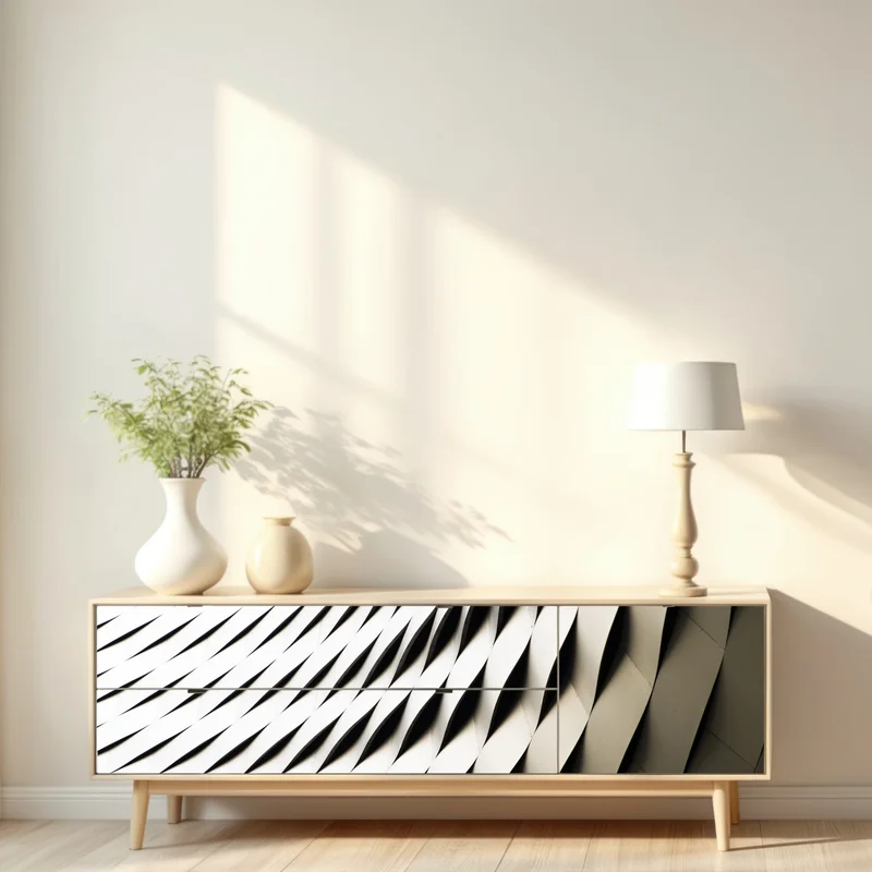 Repositionierbarer Aufkleber modernes geometrisches architekturmuster