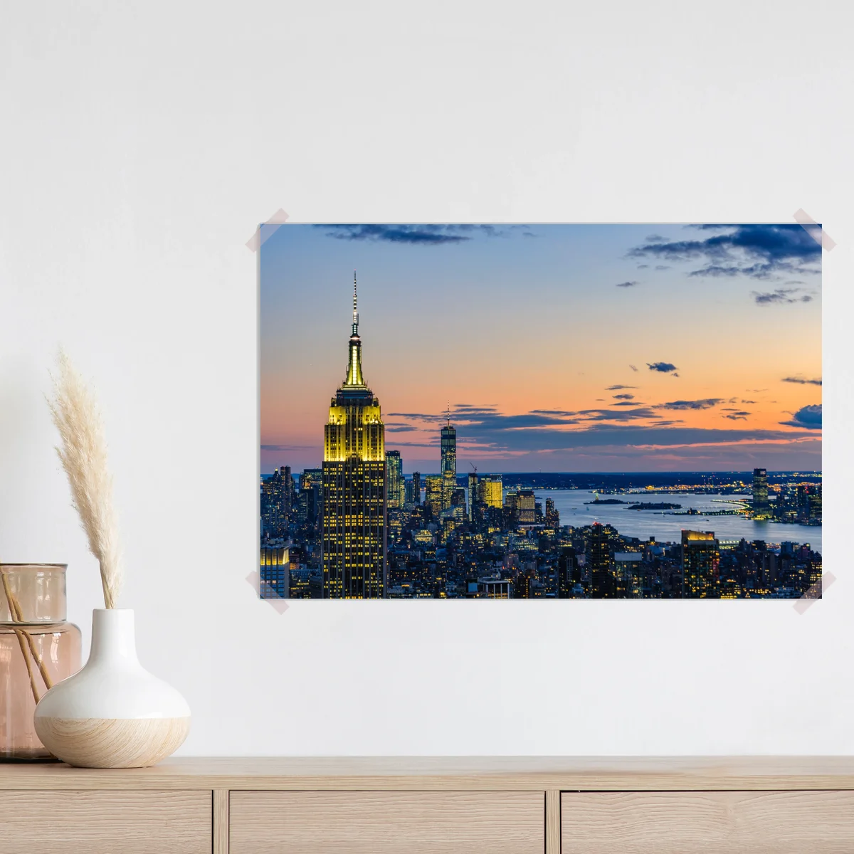 Poster New York skyline bei dämmerung Poster New York skyline bei dämmerung