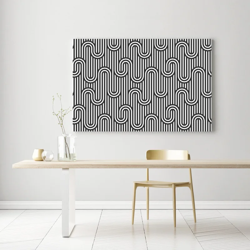 Leinwandbild schwarz-weiß geometrisches optisches muster Leinwandbild schwarz-weiß geometrisches optisches muster