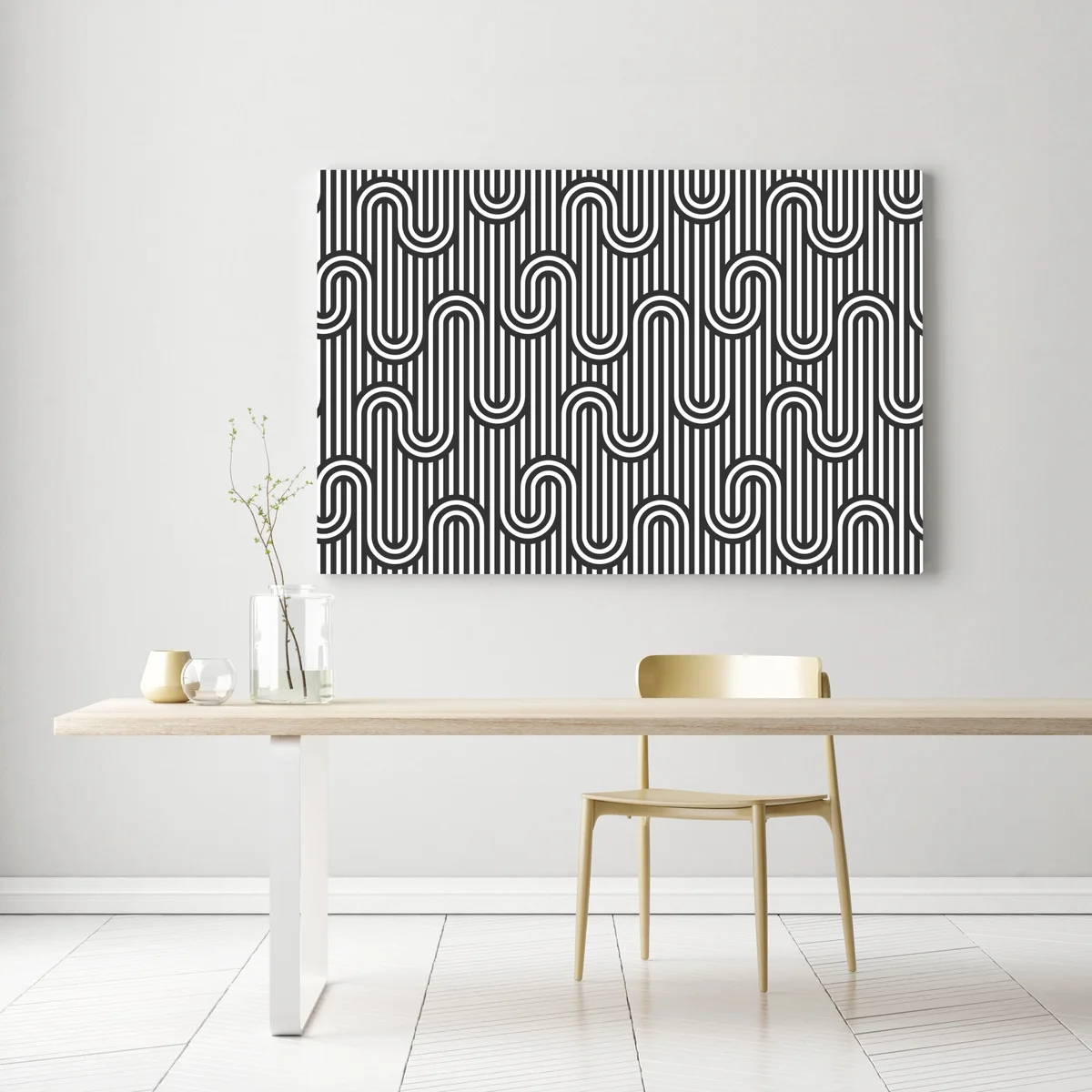 Leinwandbild schwarz-weiß geometrisches optisches muster Leinwandbild schwarz-weiß geometrisches optisches muster