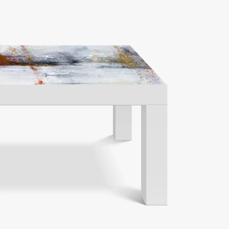 Tischaufkleber und Schreibtischaufkleber ruhige abstrakte landschaft in sanften neutralen tönen