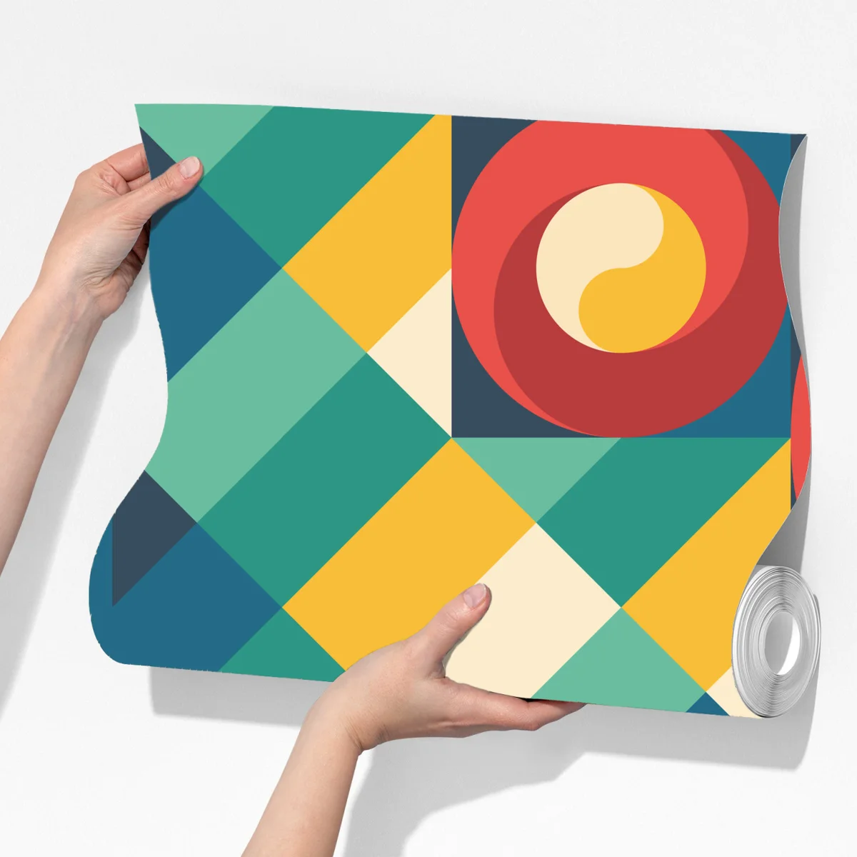 Fototapeta żywy geometryczny motyw kwiatowy Fototapeta żywy geometryczny motyw kwiatowy