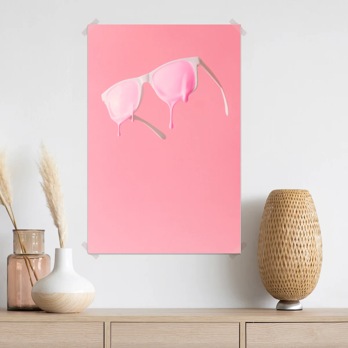 Poster schmelzende rosa sonnenbrille Poster schmelzende rosa sonnenbrille