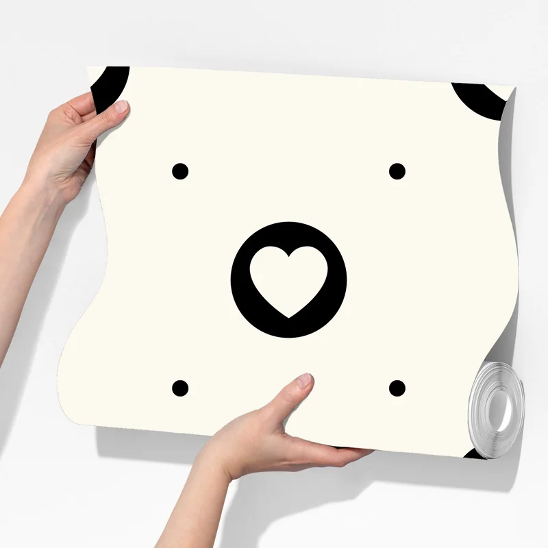 Fototapete minimalistisches muster mit schwarzen herzen Fototapete minimalistisches muster mit schwarzen herzen