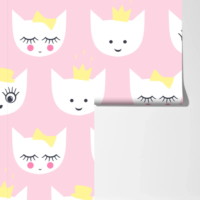 Fototapete rosa kätzchen prinzessinnenmuster Fototapete rosa kätzchen prinzessinnenmuster