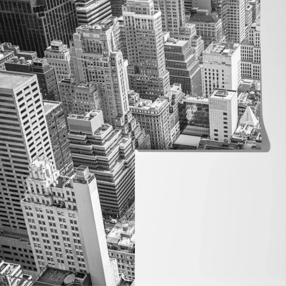 Fototapete luftaufnahme einer städtischen skyline in schwarzweiß Fototapete luftaufnahme einer städtischen skyline in schwarzweiß