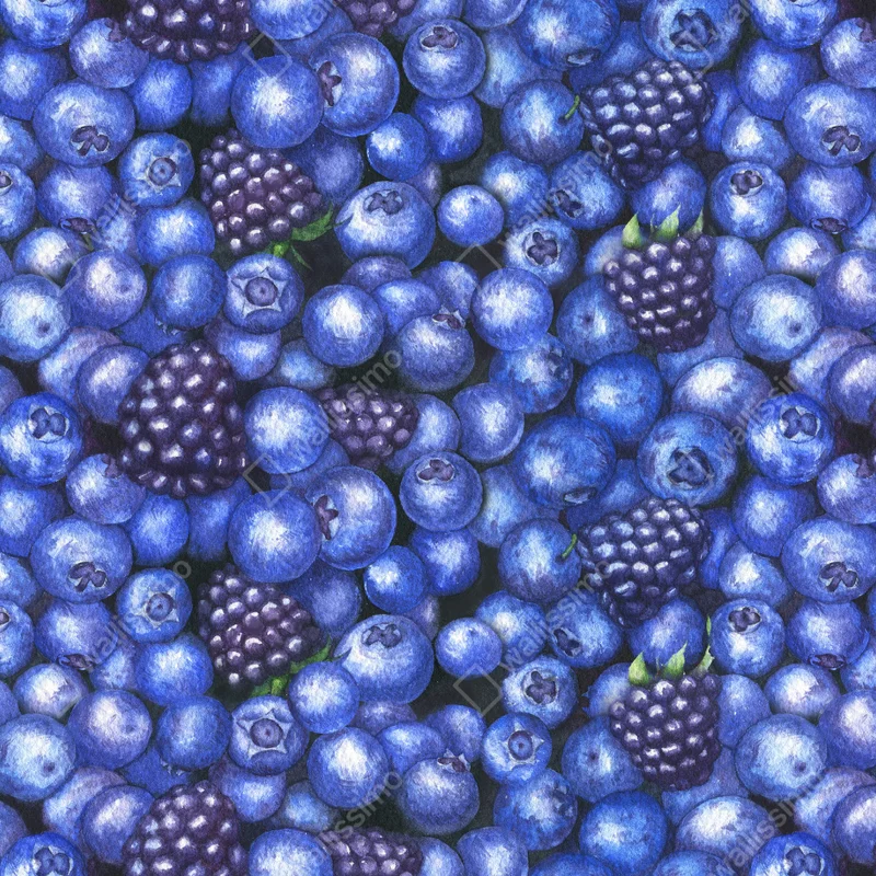 Fototapete aquarellmuster mit blaubeeren und brombeeren Fototapete aquarellmuster mit blaubeeren und brombeeren
