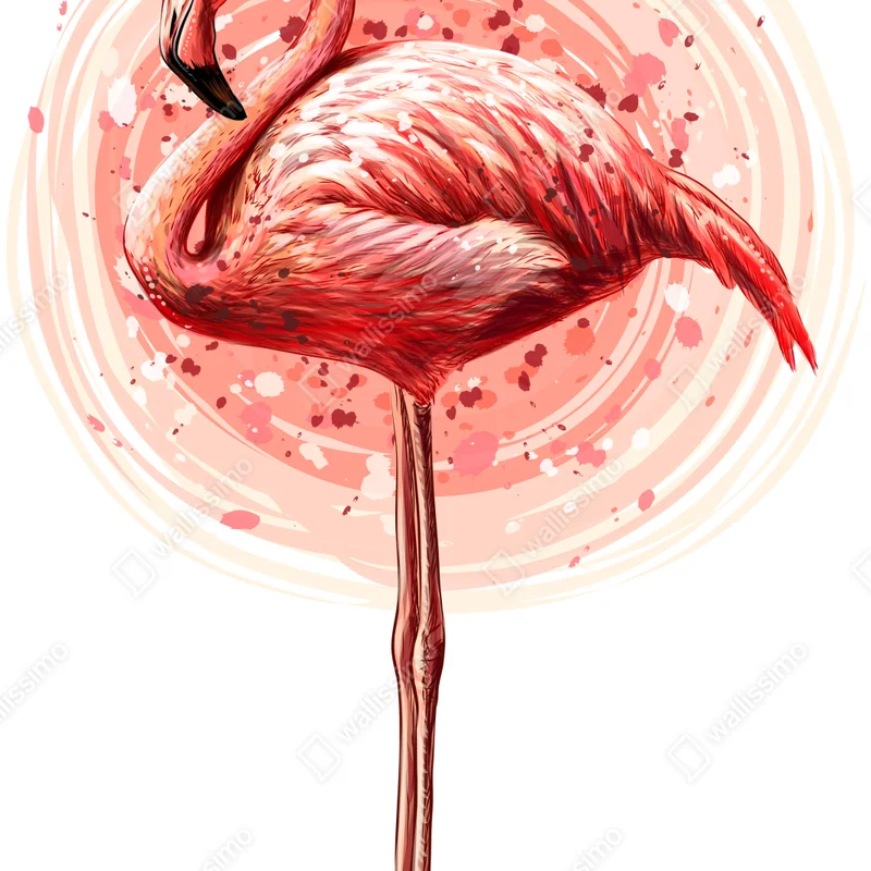 Poster zarte rosa flamingo aquarell-illustration Poster zarte rosa flamingo aquarell-illustration