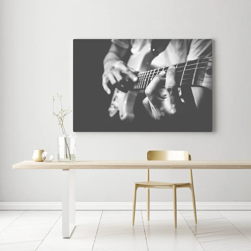Leinwandbild monochrome gitarre nahaufnahme Leinwandbild monochrome gitarre nahaufnahme