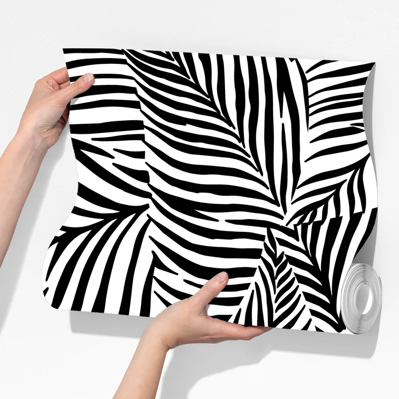 Fototapete monochromes tropisches blattmuster Fototapete monochromes tropisches blattmuster