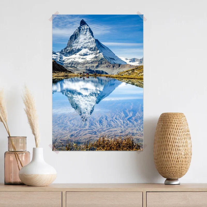Poster majestätisches Matterhorn im spiegel eines alpensees Poster majestätisches Matterhorn im spiegel eines alpensees