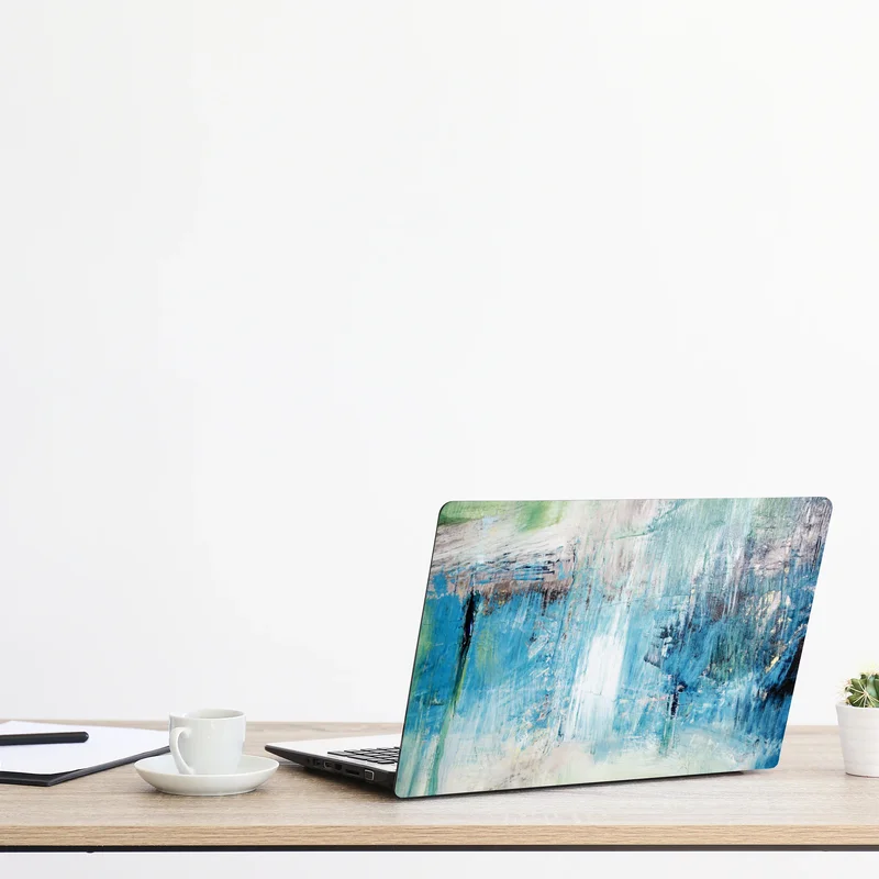 Laptop-Aufkleber türkis abstrakte ölstruktur