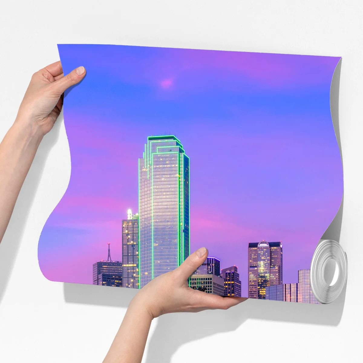 Fototapeta Dallas panorama miasta o fioletowym zmierzchu Fototapeta Dallas panorama miasta o fioletowym zmierzchu