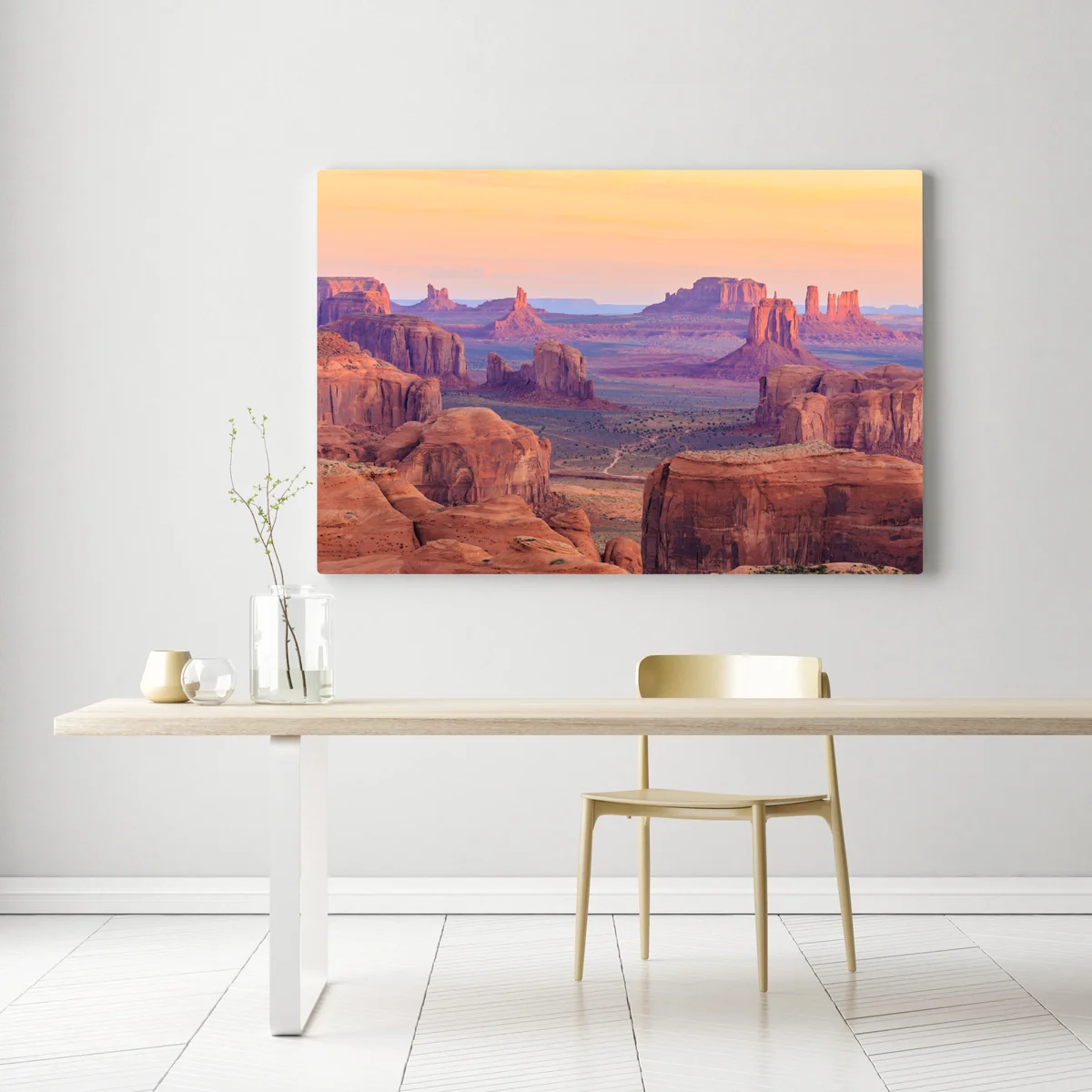 Leinwandbild Monument Valley wüsten sonnenuntergang panorama Leinwandbild Monument Valley wüsten sonnenuntergang panorama