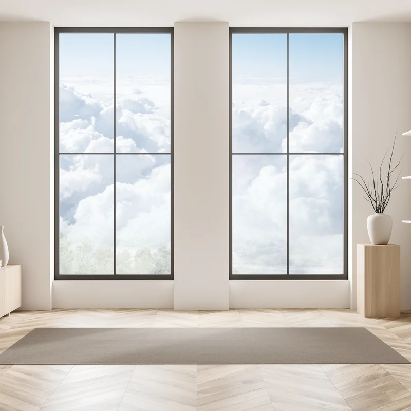 Fensteraufkleber blick von oben: sanfte wolken und blauer himmel Fensteraufkleber blick von oben: sanfte wolken und blauer himmel