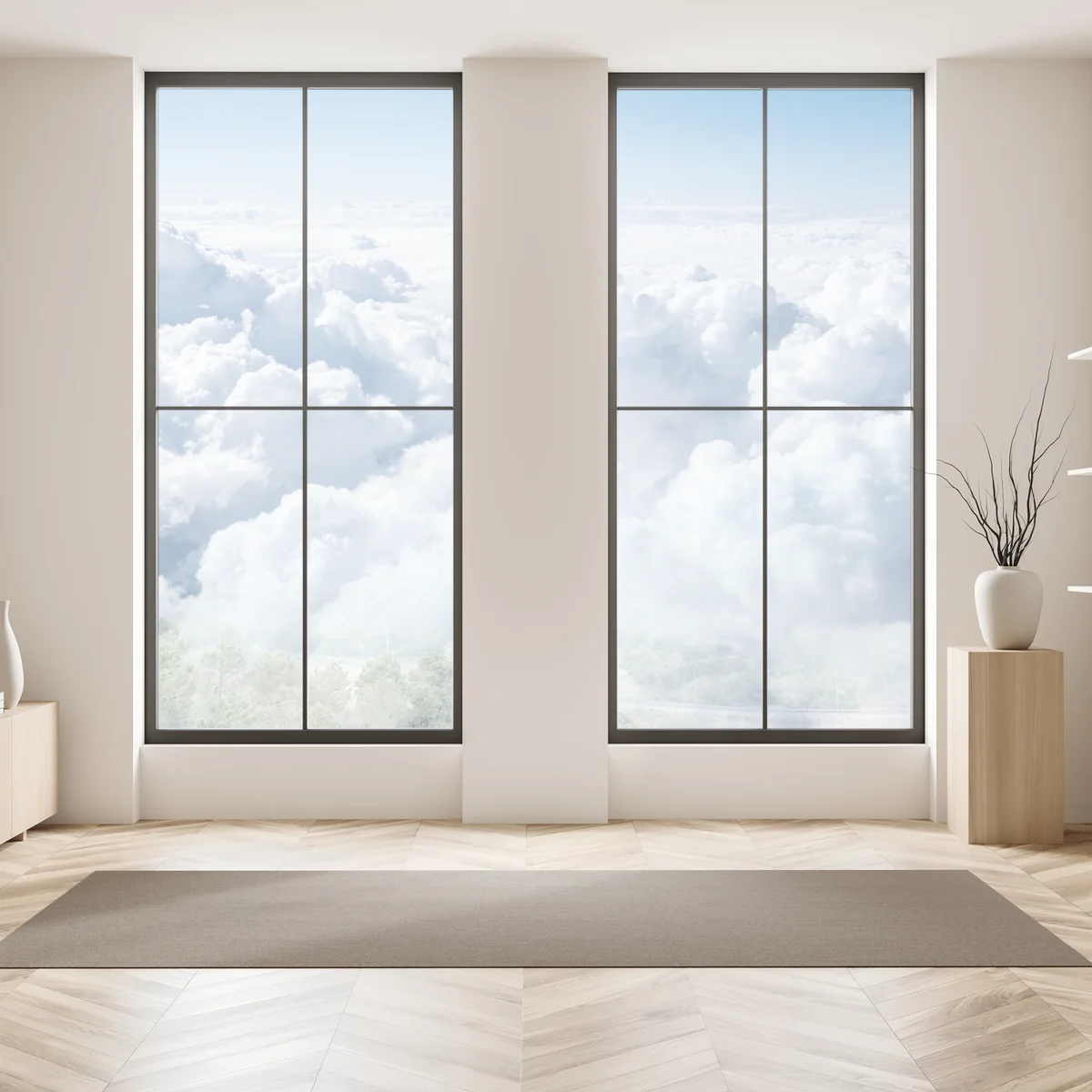 Fensteraufkleber blick von oben: sanfte wolken und blauer himmel Fensteraufkleber blick von oben: sanfte wolken und blauer himmel