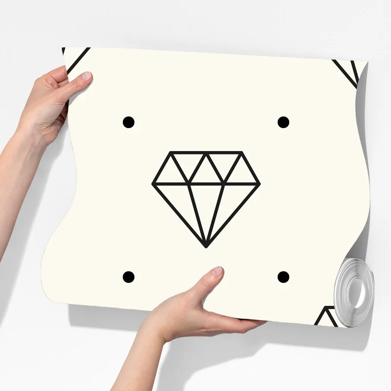 Fototapete minimalistisches diamantenmuster mit punkten Fototapete minimalistisches diamantenmuster mit punkten