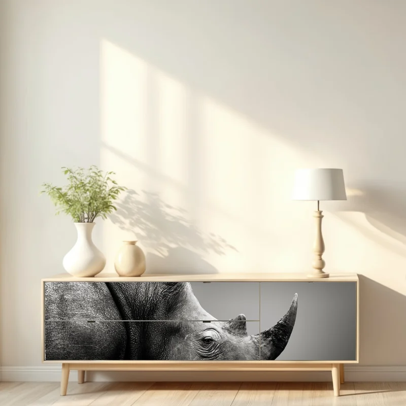 Repositionierbarer Aufkleber majestätisches nashornporträt Repositionierbarer Aufkleber majestätisches nashornporträt