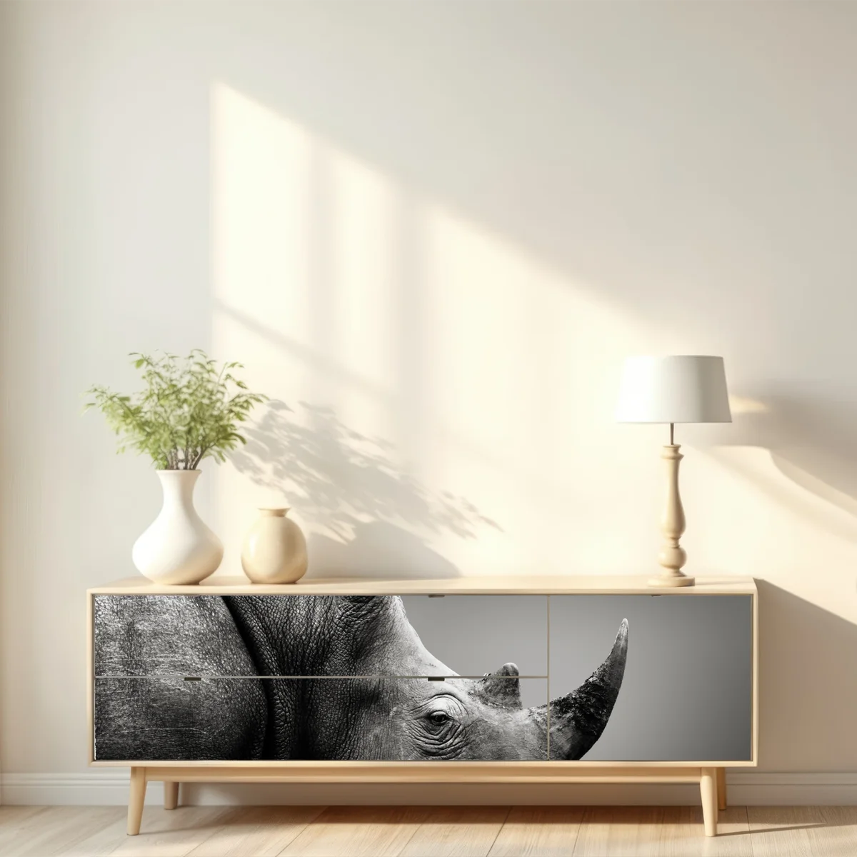 Repositionierbarer Aufkleber majestätisches nashornporträt Repositionierbarer Aufkleber majestätisches nashornporträt