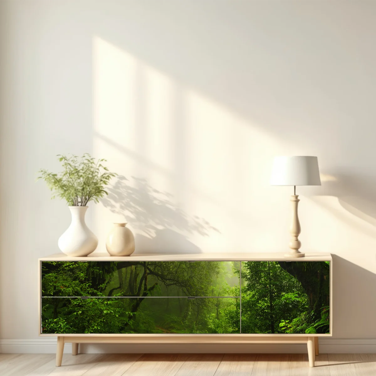 Repositionierbarer Aufkleber verwunschener moosiger waldpfad Repositionierbarer Aufkleber verwunschener moosiger waldpfad