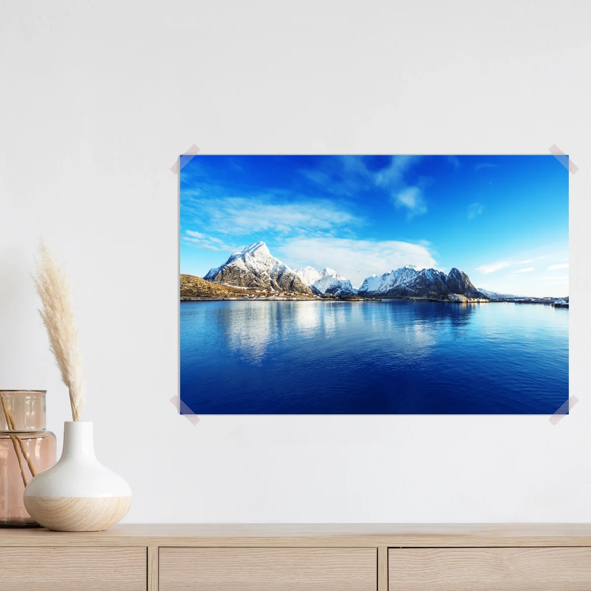 Poster ruhige winterliche fjordlandschaft in Reine, Lofoten Poster ruhige winterliche fjordlandschaft in Reine, Lofoten