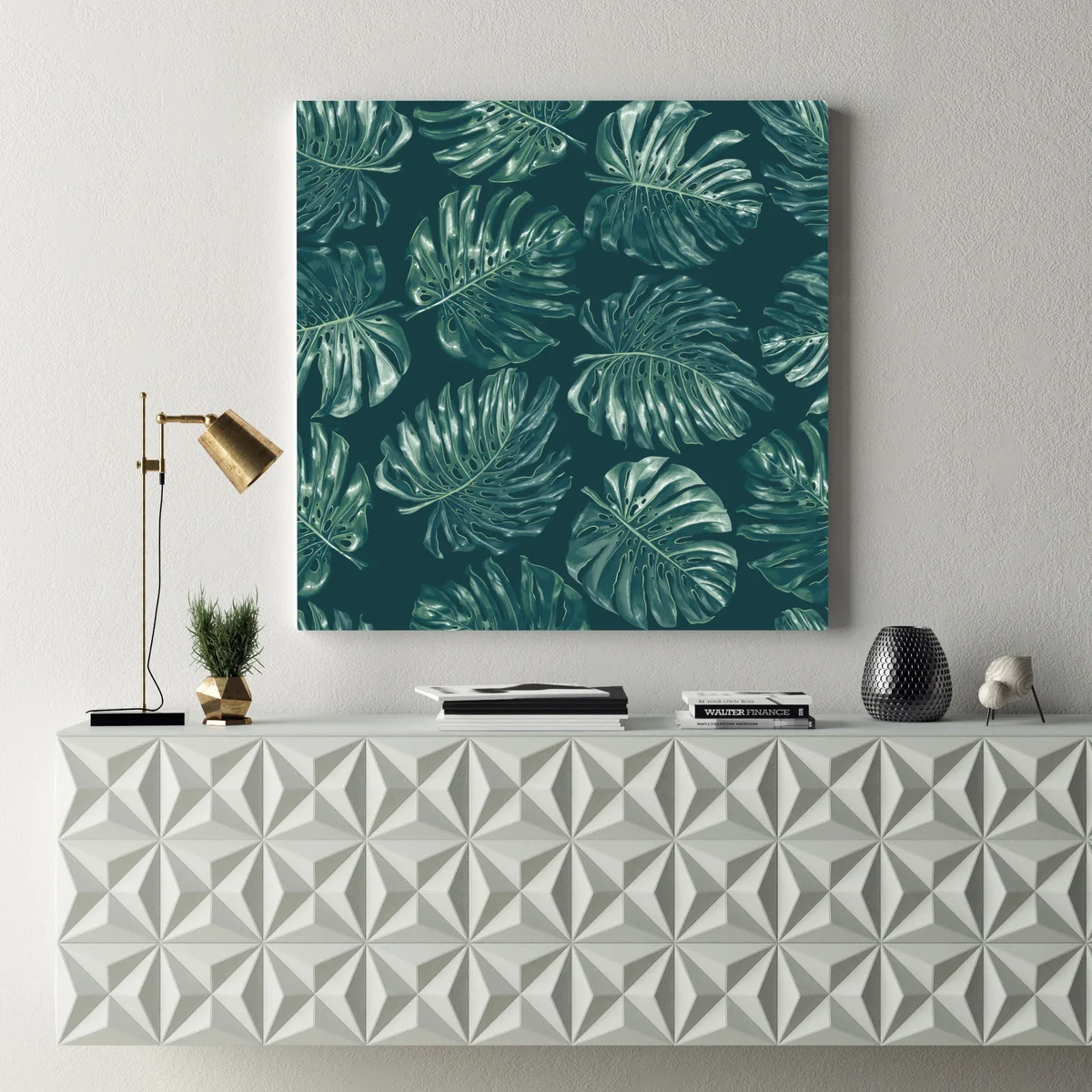 Leinwandbild tropisches monstera-blattmuster Leinwandbild tropisches monstera-blattmuster