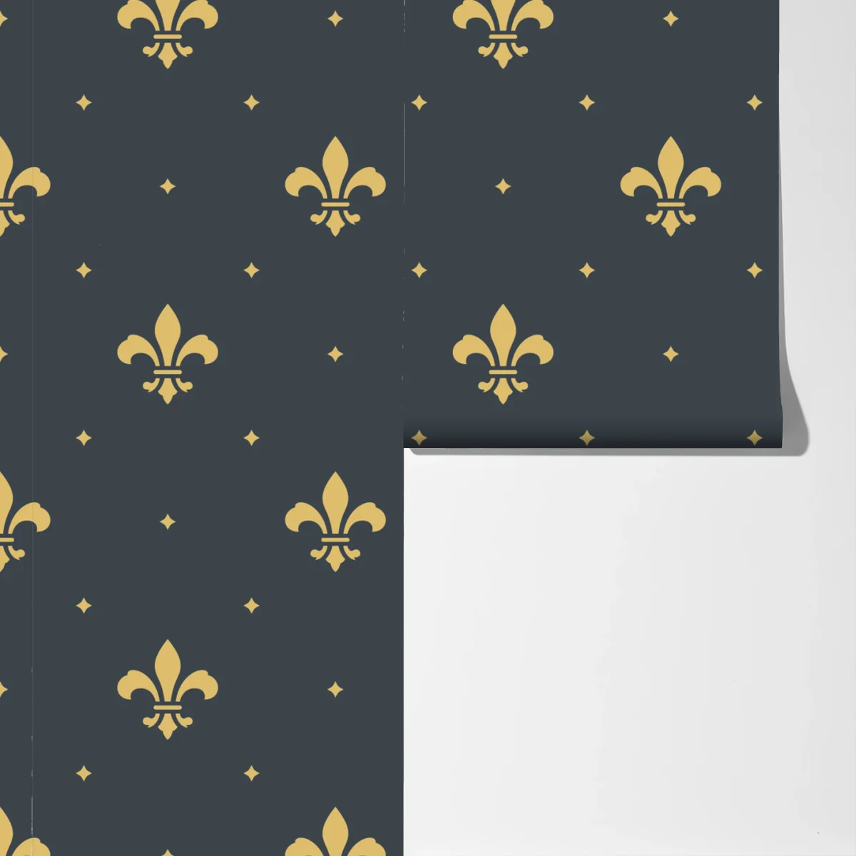 Fototapeta złoty wzór lilii na ciemnym tle Fototapeta złoty wzór lilii na ciemnym tle