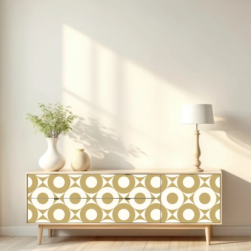 Repositionierbarer Aufkleber goldenes geometrisches kreismuster