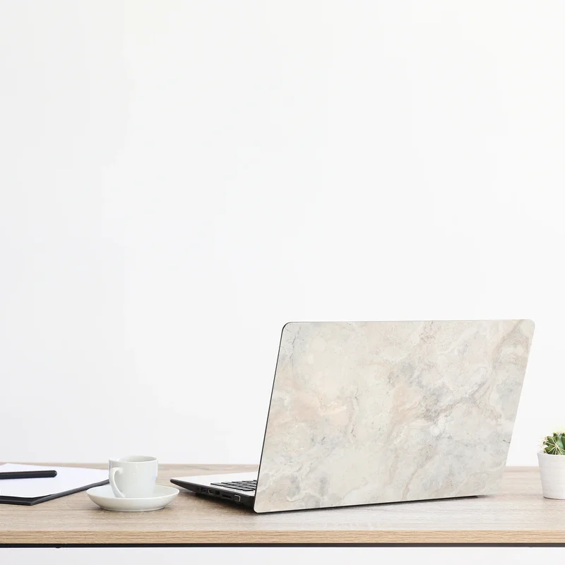 Laptop-Aufkleber weiche beige marmorstruktur