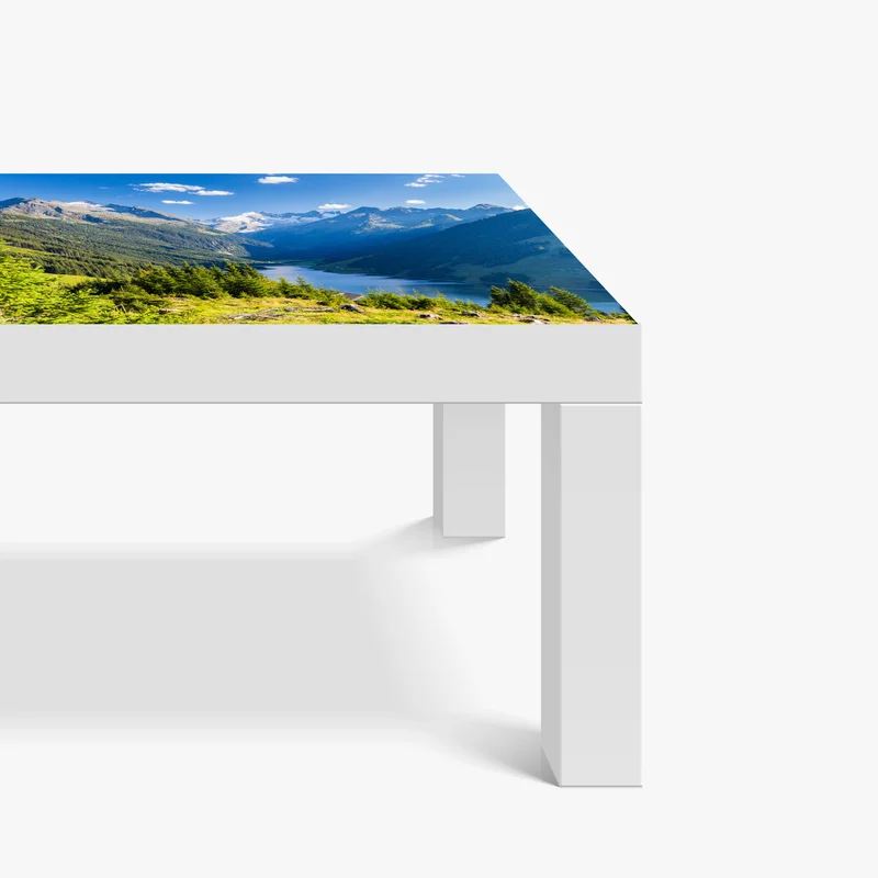 Tischaufkleber und Schreibtischaufkleber ruhiges tal mit alpensee