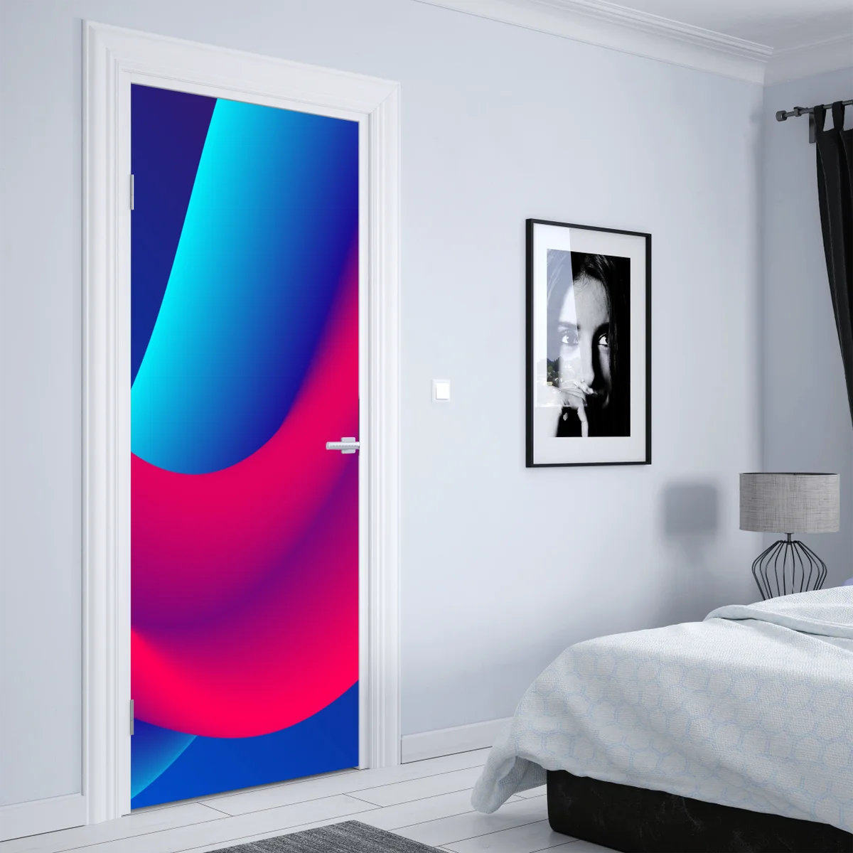 Türaufkleber leuchtende fließende verlaufswellen Türaufkleber leuchtende fließende verlaufswellen