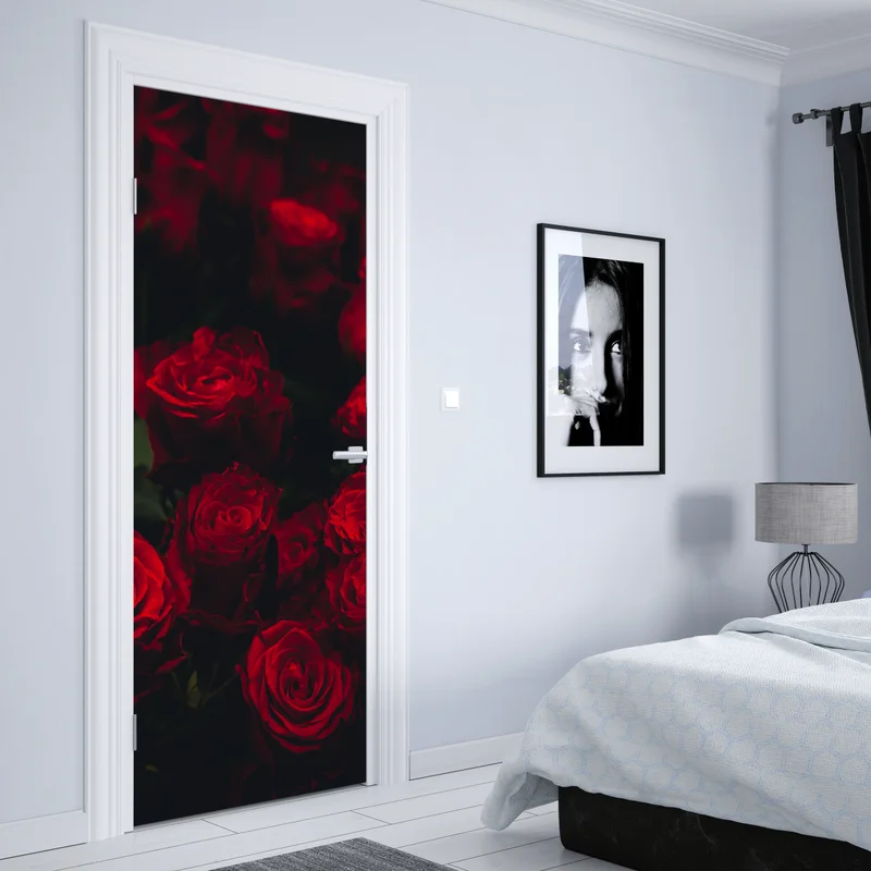 Türaufkleber dunkler rosenstrauß Türaufkleber dunkler rosenstrauß