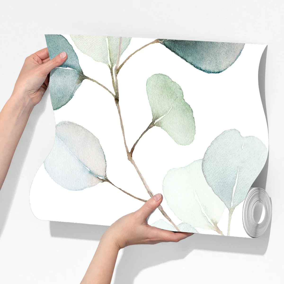 Fototapeta delikatny wzór liści eukaliptusa w akwareli Fototapeta delikatny wzór liści eukaliptusa w akwareli